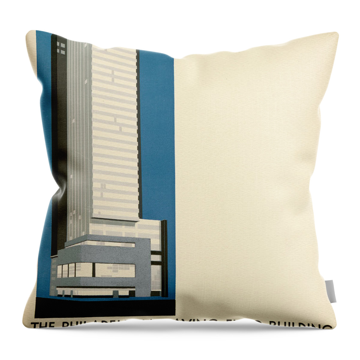Psfs Throw Pillow featuring the mixed media Nothing More Modern The Philadelphia Savings Fund Society Building, 1932 by Howe and Lescaze