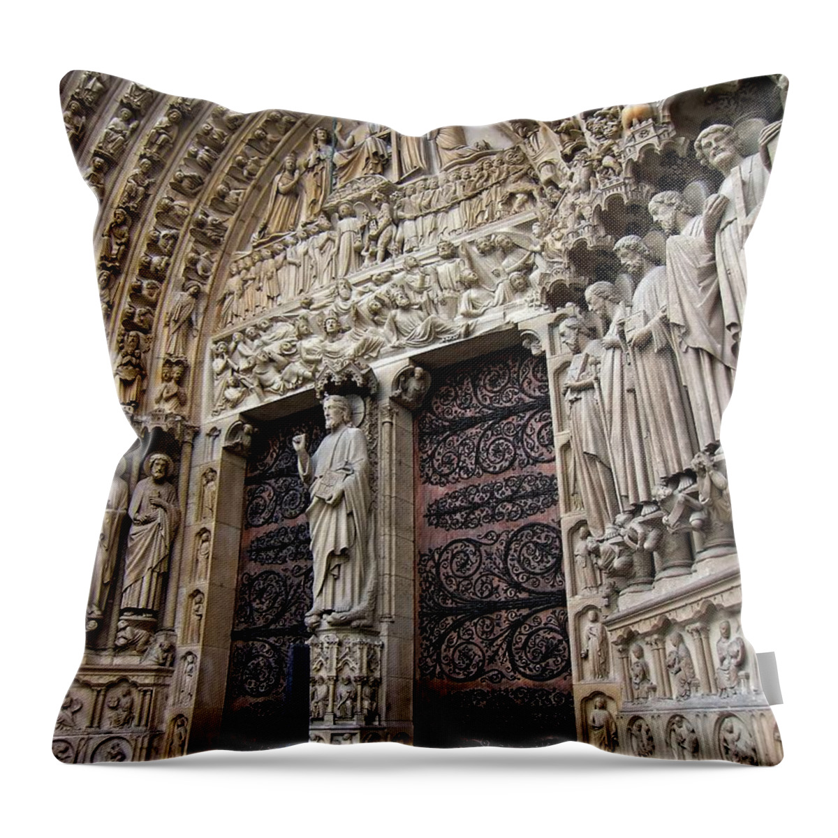 Architecture Throw Pillow featuring the photograph Notre Dame, Paris by Martin Smith