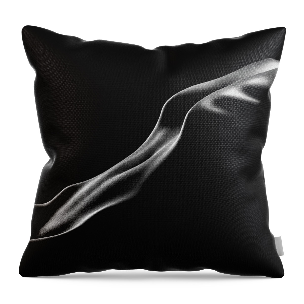 Woman Throw Pillow featuring the photograph Nude woman bodyscape 10 by Johan Swanepoel