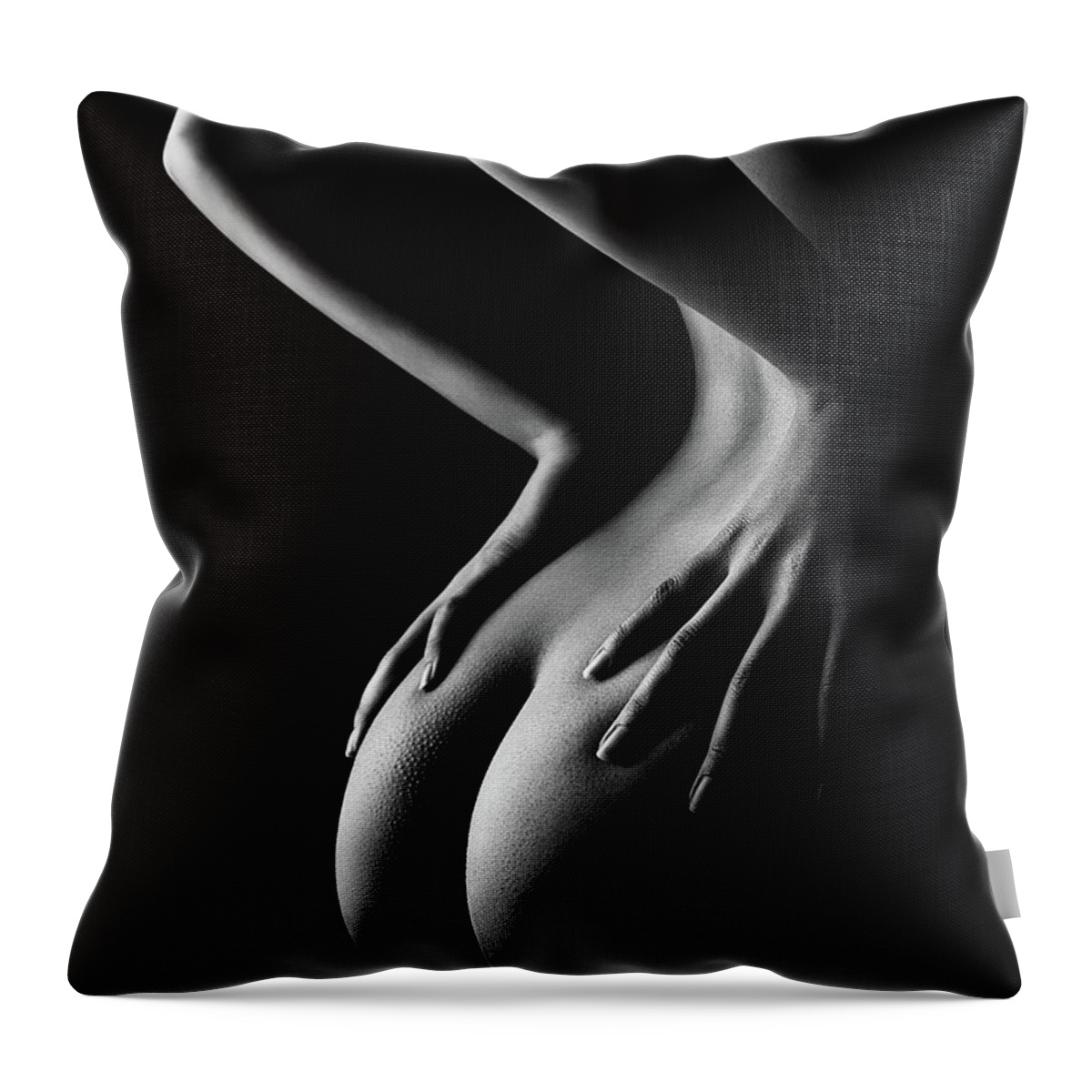 Woman Throw Pillow featuring the photograph Nude woman bodyscape 39 by Johan Swanepoel