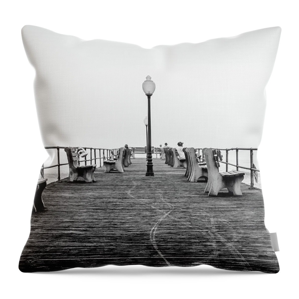 Beach Throw Pillow featuring the photograph Ocean Grove Pier 1 by Steve Stanger