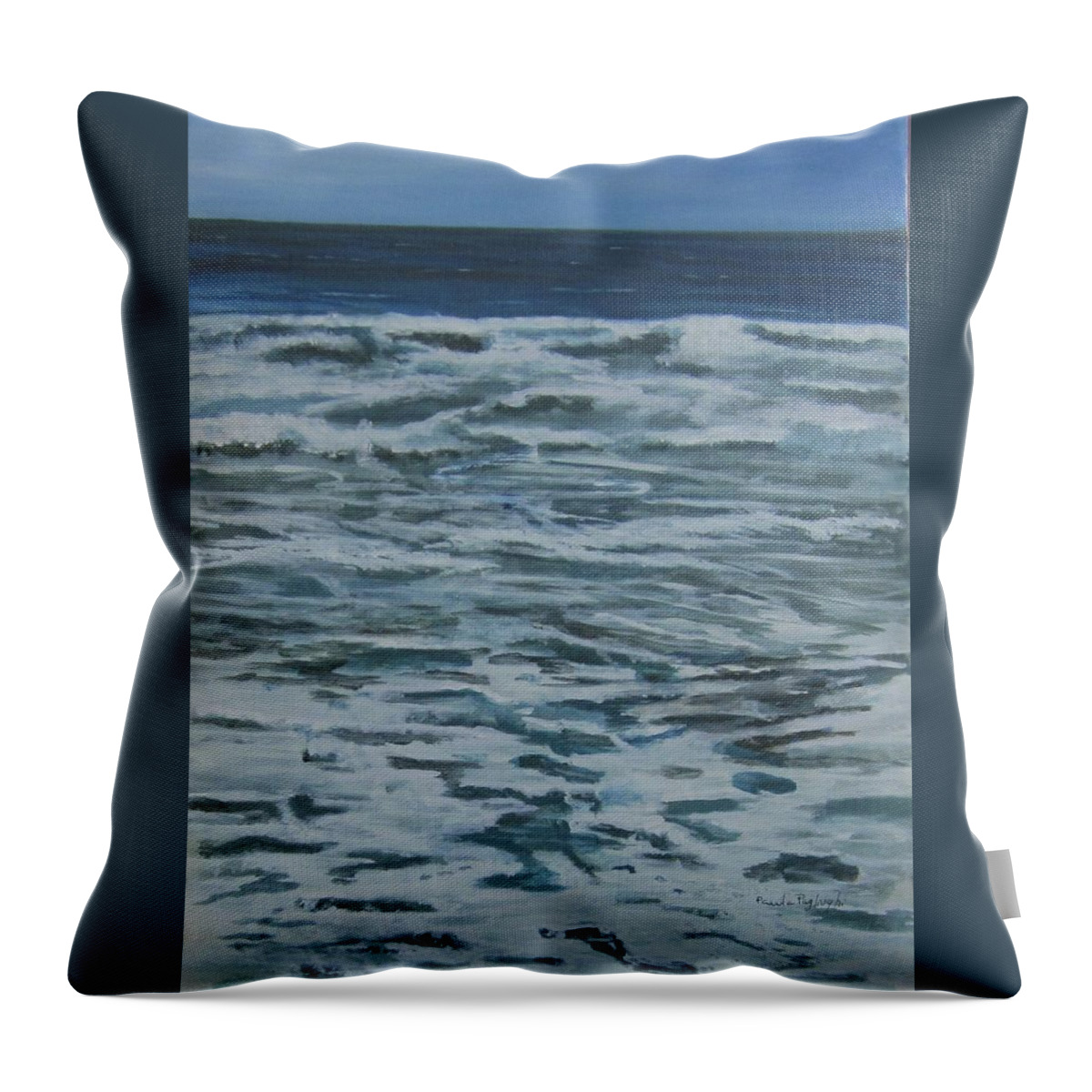 Painting Throw Pillow featuring the painting Ocean, Ocean and More Ocean by Paula Pagliughi