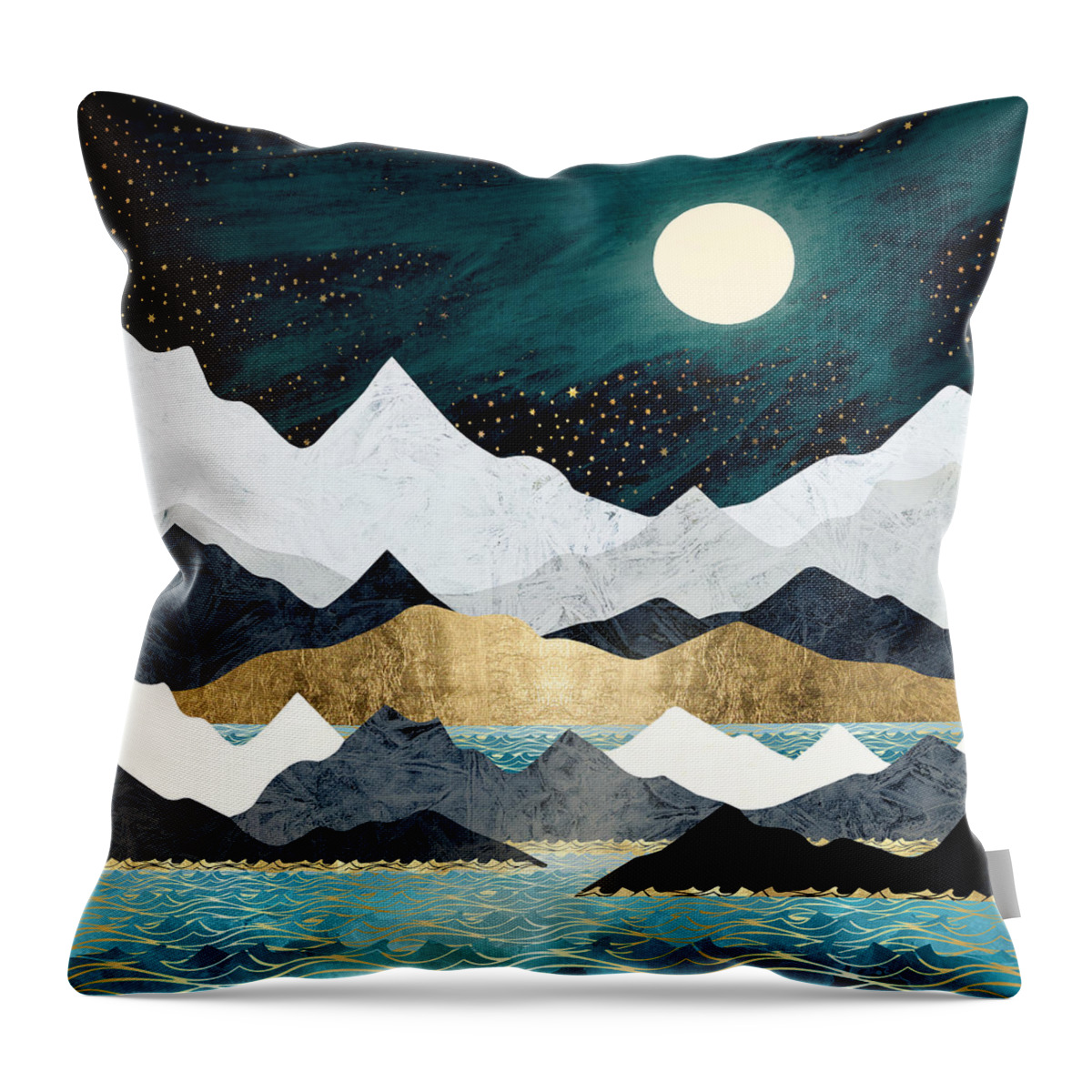 Ocean Throw Pillow featuring the digital art Ocean Stars by Spacefrog Designs