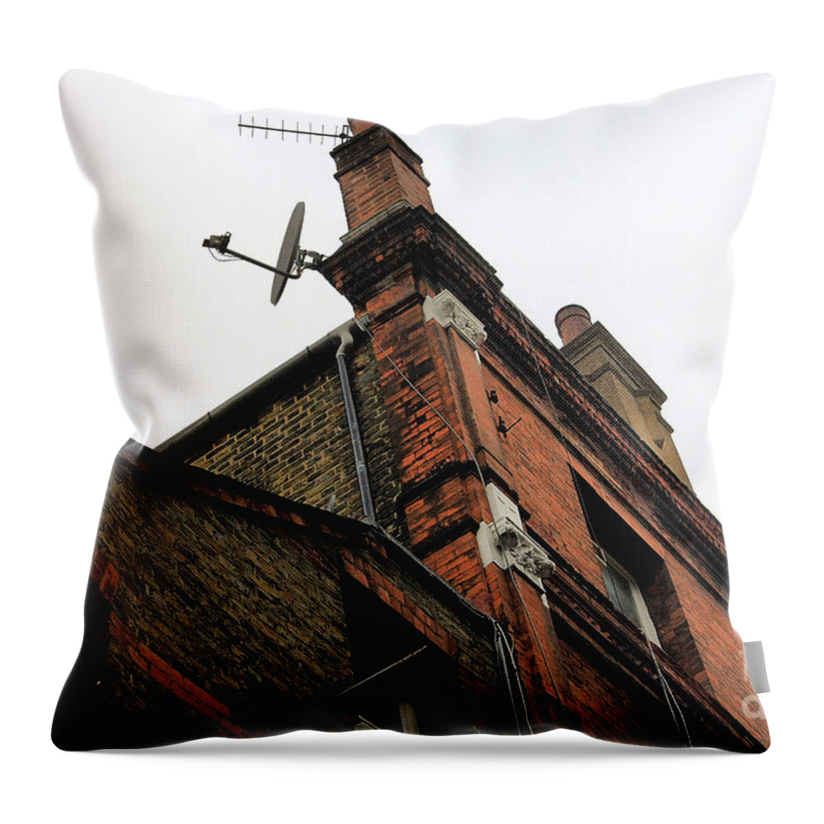 Old Throw Pillow featuring the photograph Old Brick and High Tech - A Southwark Impression by Steve Ember