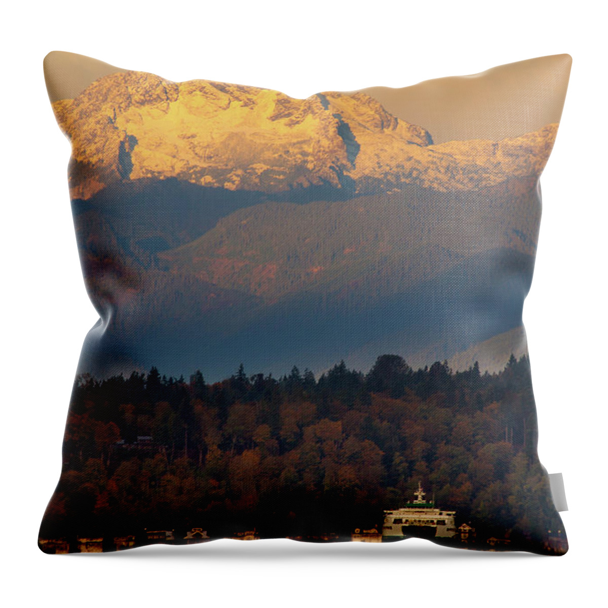 Sunrise Throw Pillow featuring the photograph Olympic Sunrise by Briand Sanderson