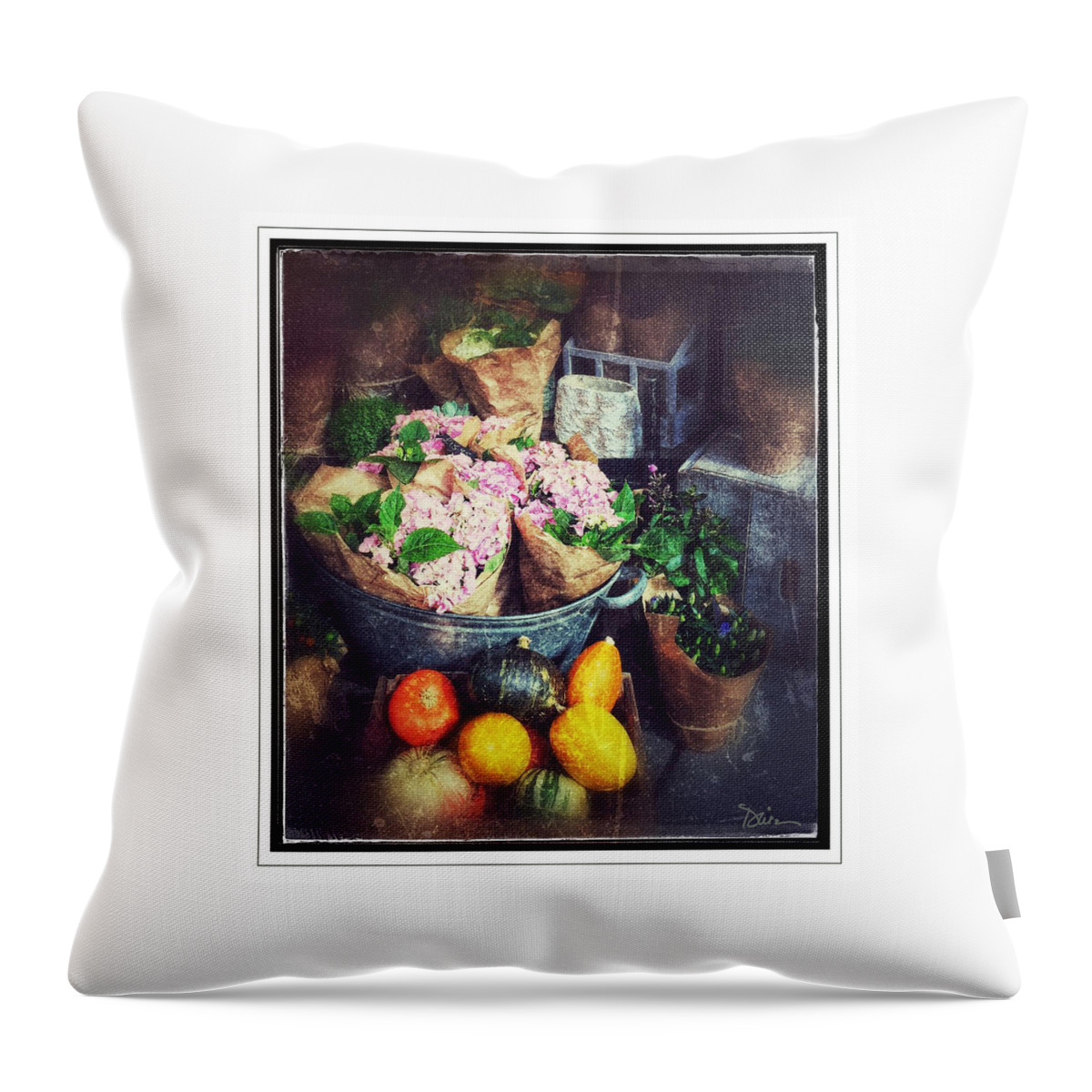 Fresh Produce Throw Pillow featuring the photograph On Display by Peggy Dietz