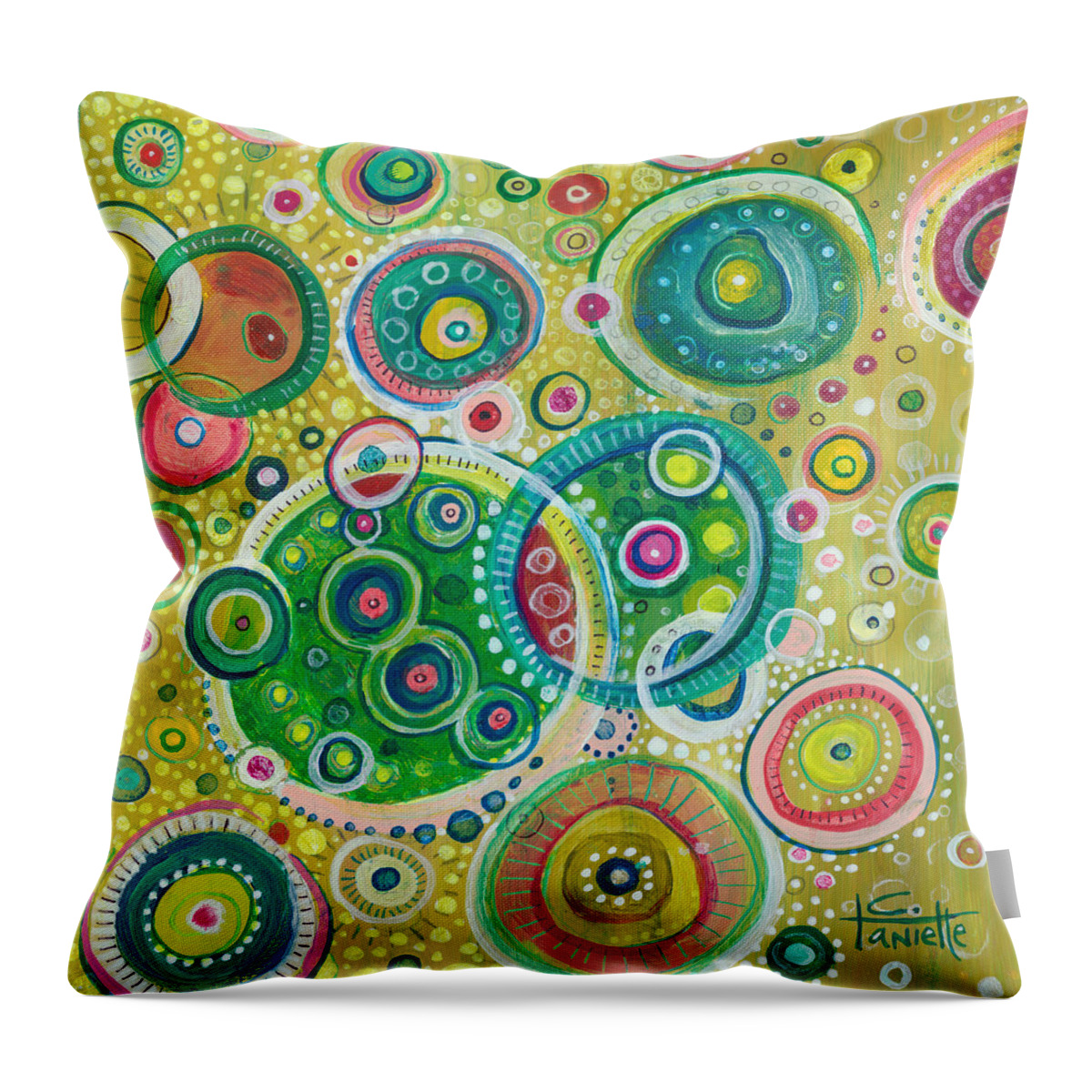 Contemporary Throw Pillow featuring the painting Organized Chaos by Tanielle Childers