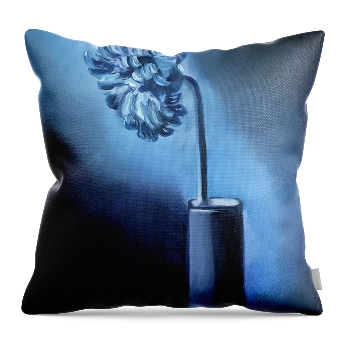 Original Art Work Throw Pillow featuring the painting Original - Loving the Blues by Theresa Honeycheck