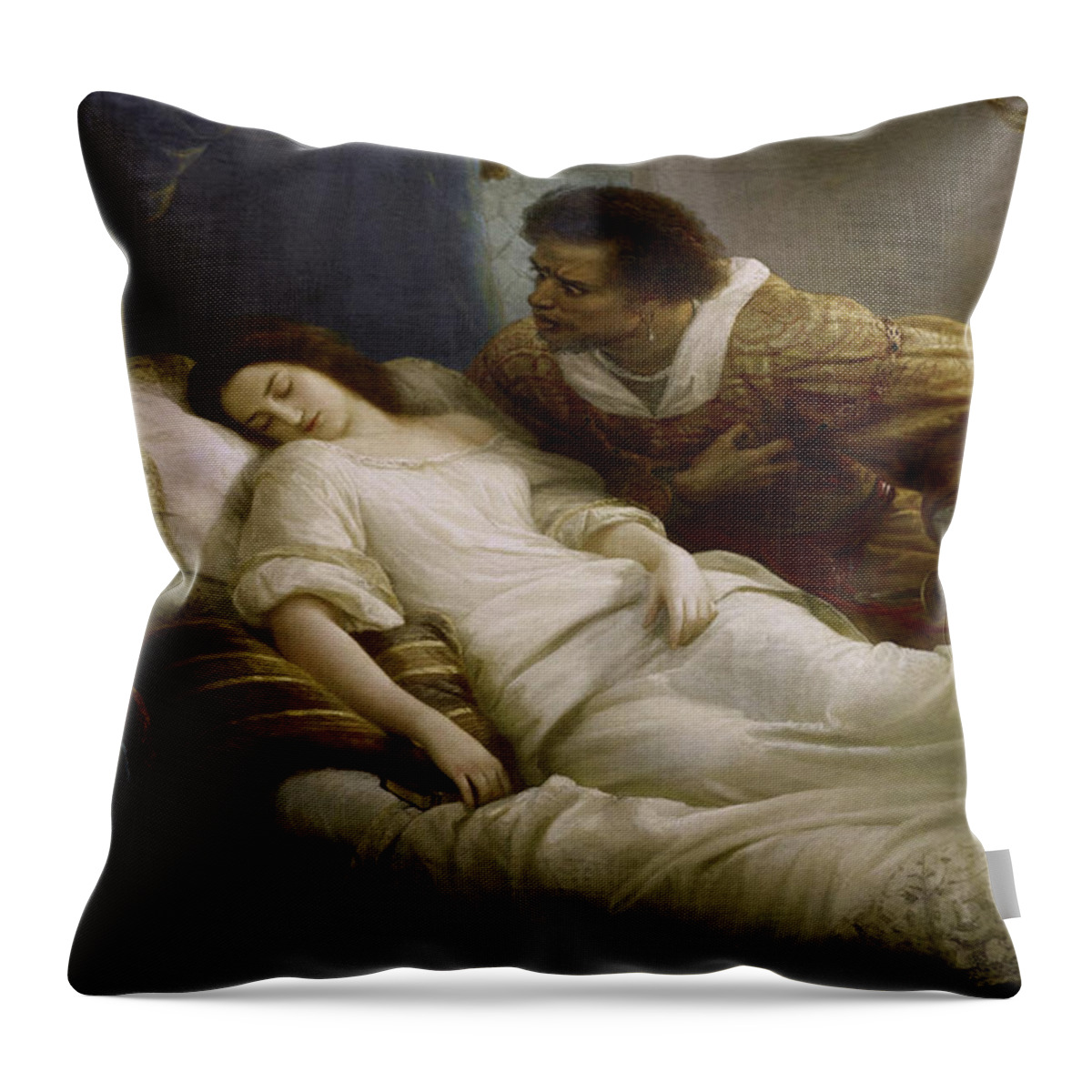 Othello Throw Pillow featuring the painting Othello by Christian Kohler by Rolando Burbon