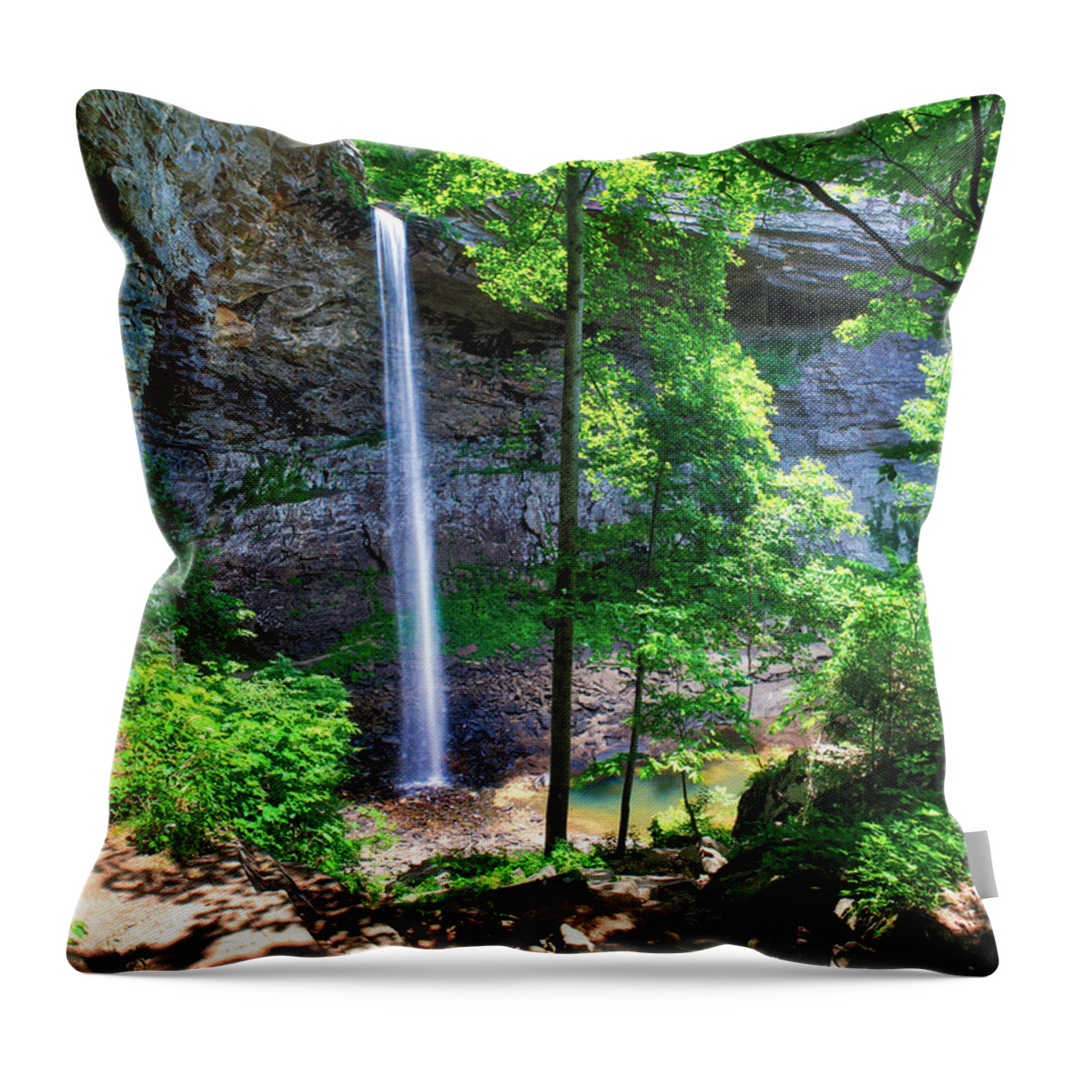 Nunweiler Throw Pillow featuring the photograph Ozone Falls by Nunweiler Photography
