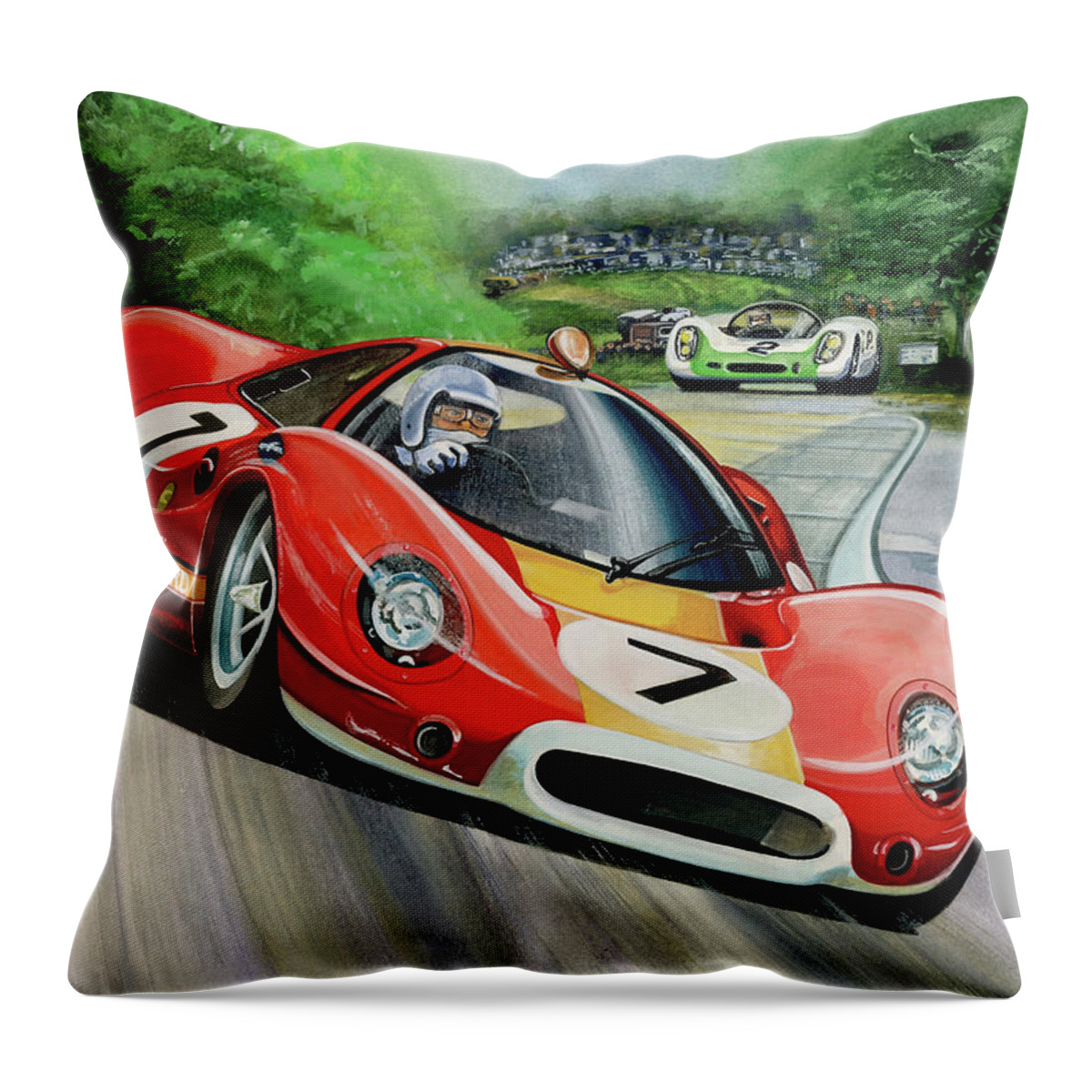 Art Throw Pillow featuring the painting P68 Through Karousel by Simon Read