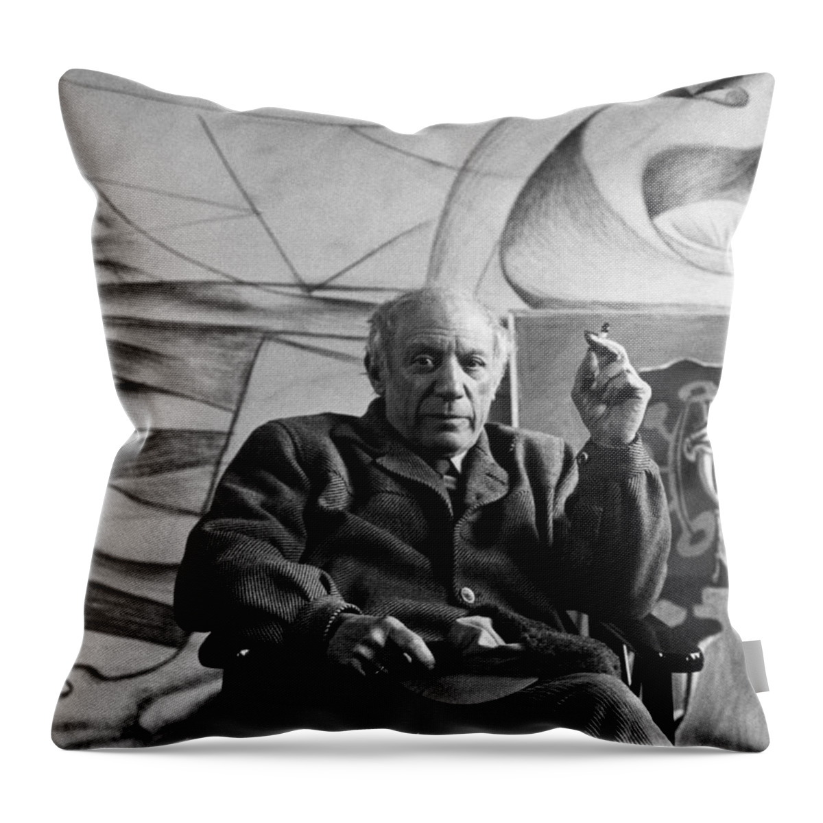 Art Throw Pillow featuring the painting Pablo Picasso by Sanford Roth