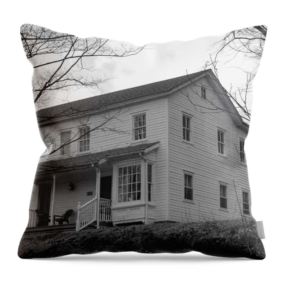 Waterloo Village Throw Pillow featuring the photograph Pastors House - Waterloo Village by Christopher Lotito