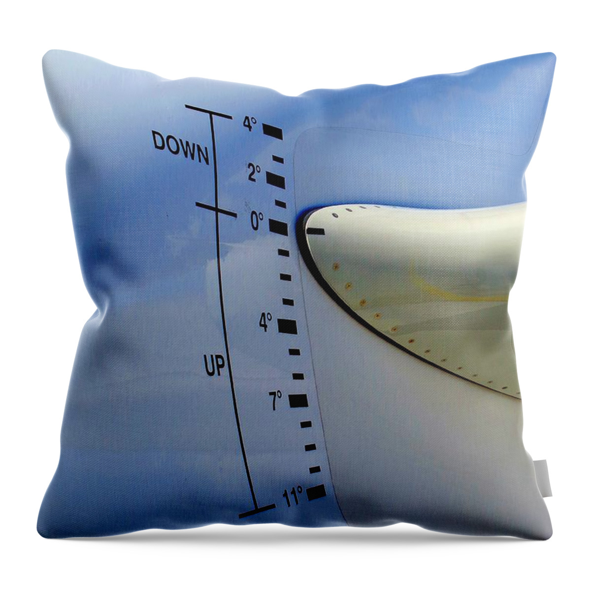 Trimmbare Höhenflosse Throw Pillow featuring the photograph Pendelruder / Trim Tab by Thomas Schroeder