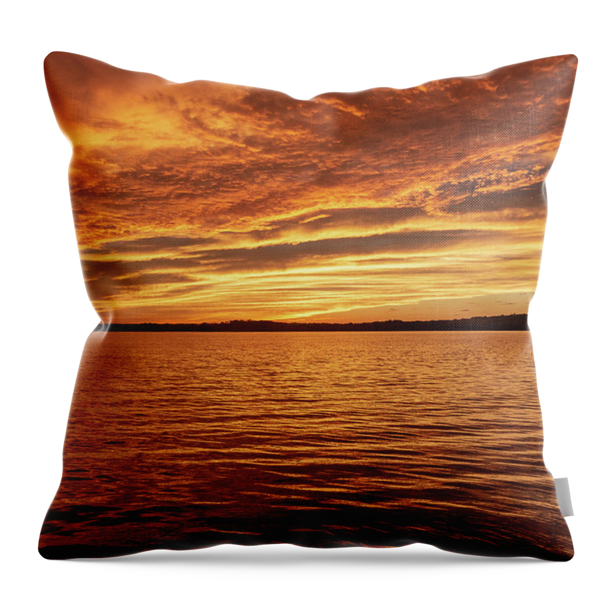 Percy Priest Lake Throw Pillow featuring the photograph Percy Priest Lake Sunset by D K Wall