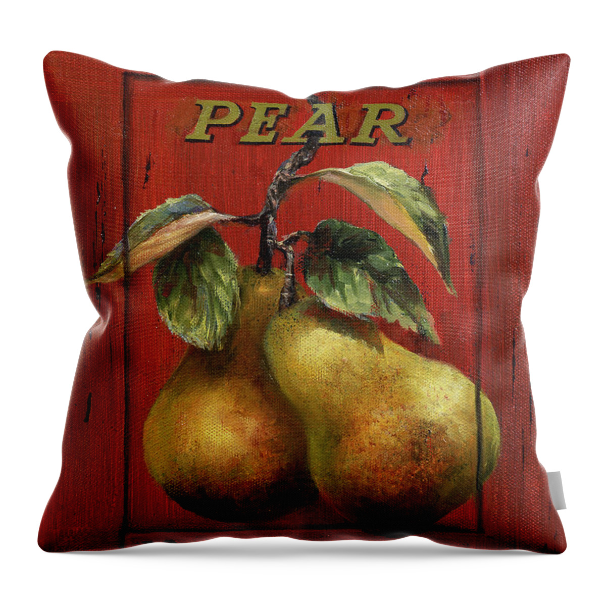 Pear Throw Pillow featuring the painting Perfect Pears by Lynne Pittard