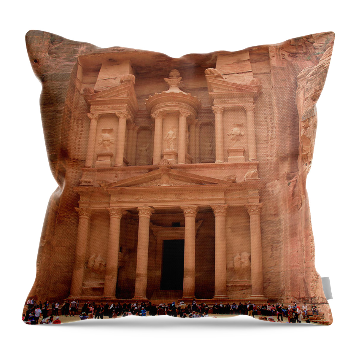 Petra Throw Pillow featuring the photograph Petra, Jordan - The Treasury by Richard Krebs