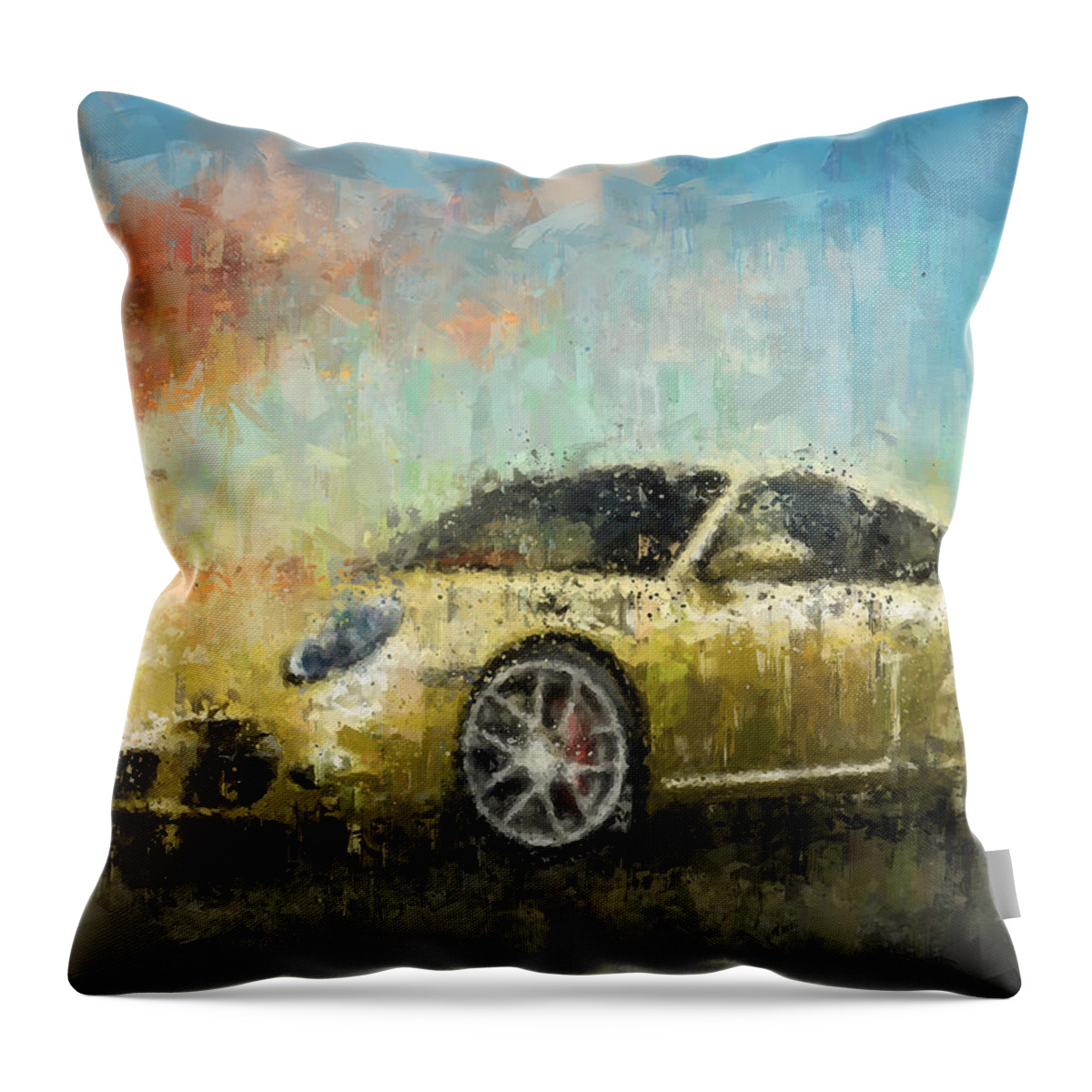 Impressionism Throw Pillow featuring the painting Porsche 911 Turbo by Vart Studio
