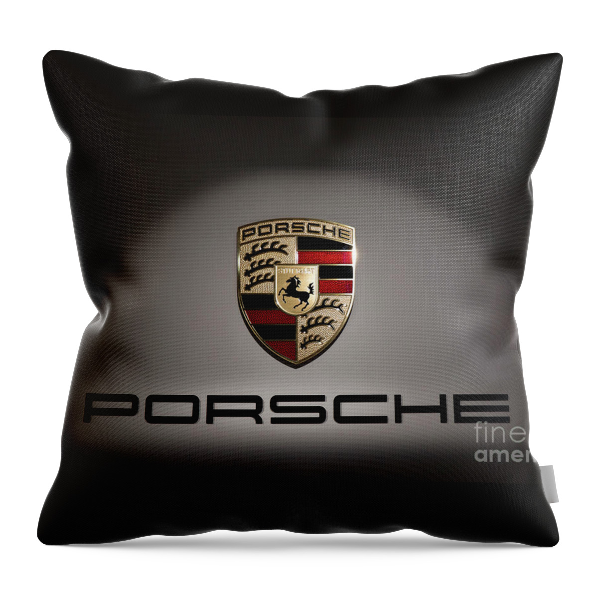 Porsche Logo Throw Pillow featuring the photograph Porsche Car Emblem 2 by Stefano Senise