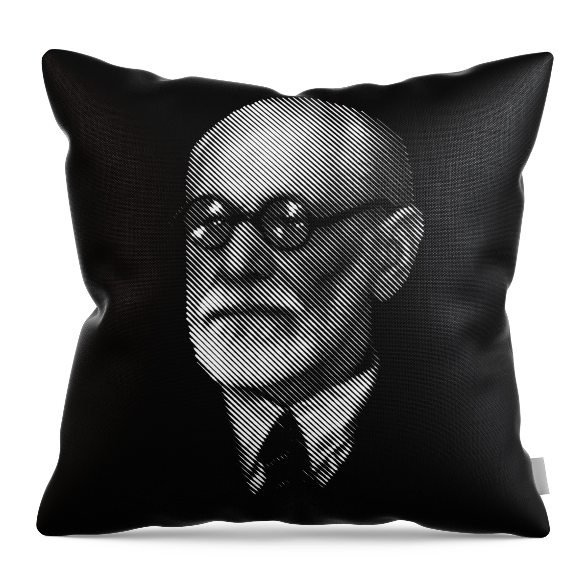  Father Of Psychoanalysis - Portrait Throw Pillow featuring the digital art portrait of Sigmund Freud by Cu Biz