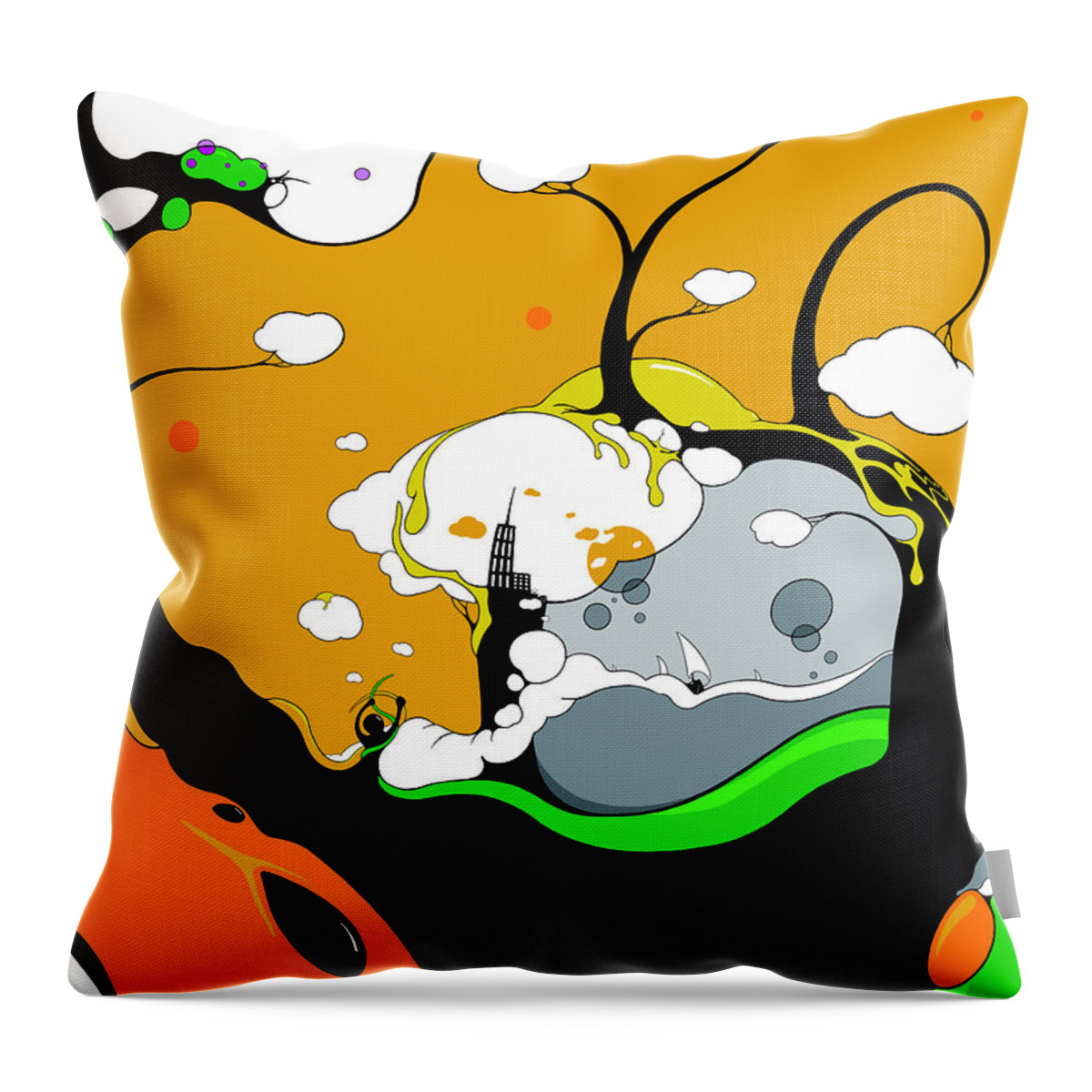 Trees Throw Pillow featuring the drawing Prime Time by Craig Tilley