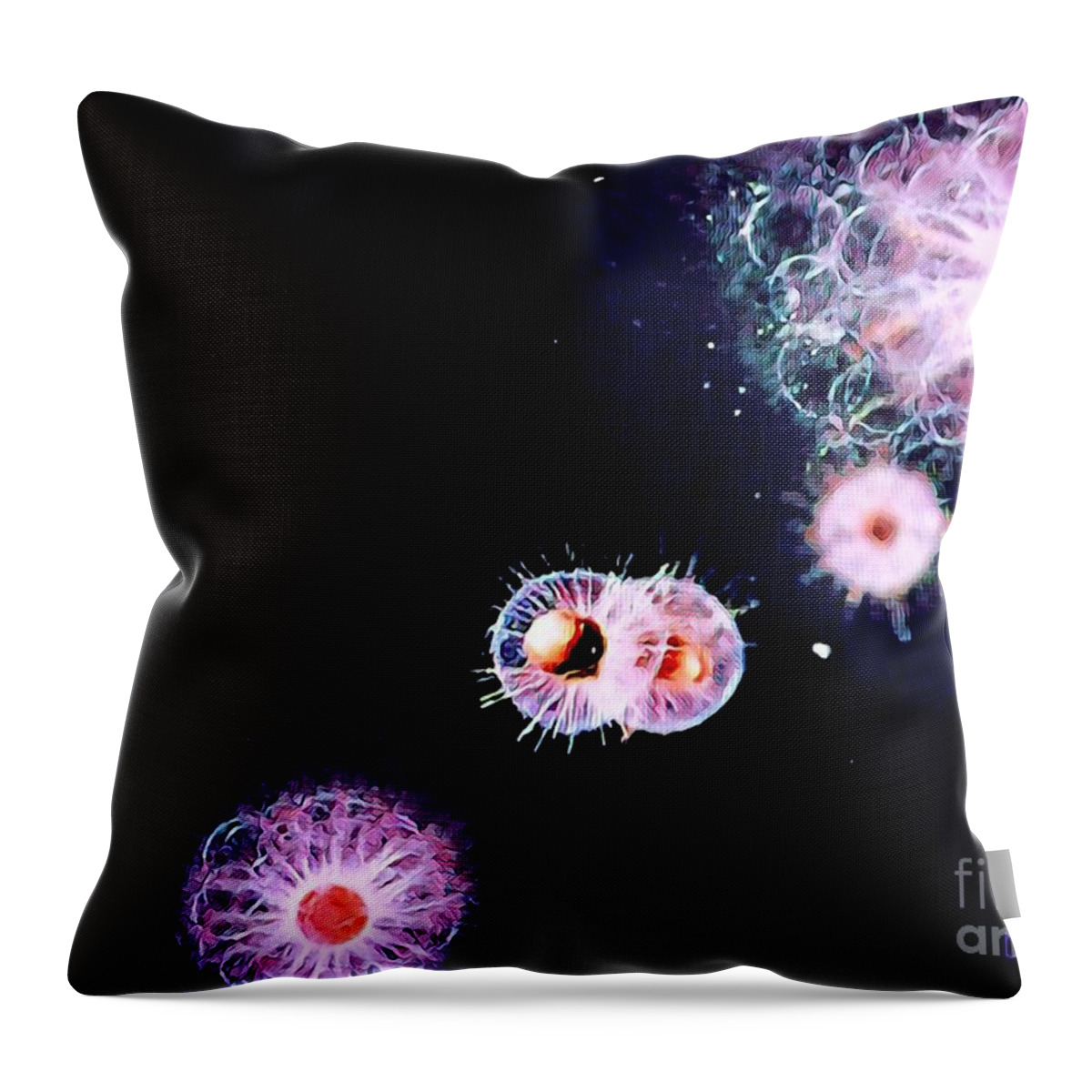 Evolution Throw Pillow featuring the digital art Primordial by Denise Railey