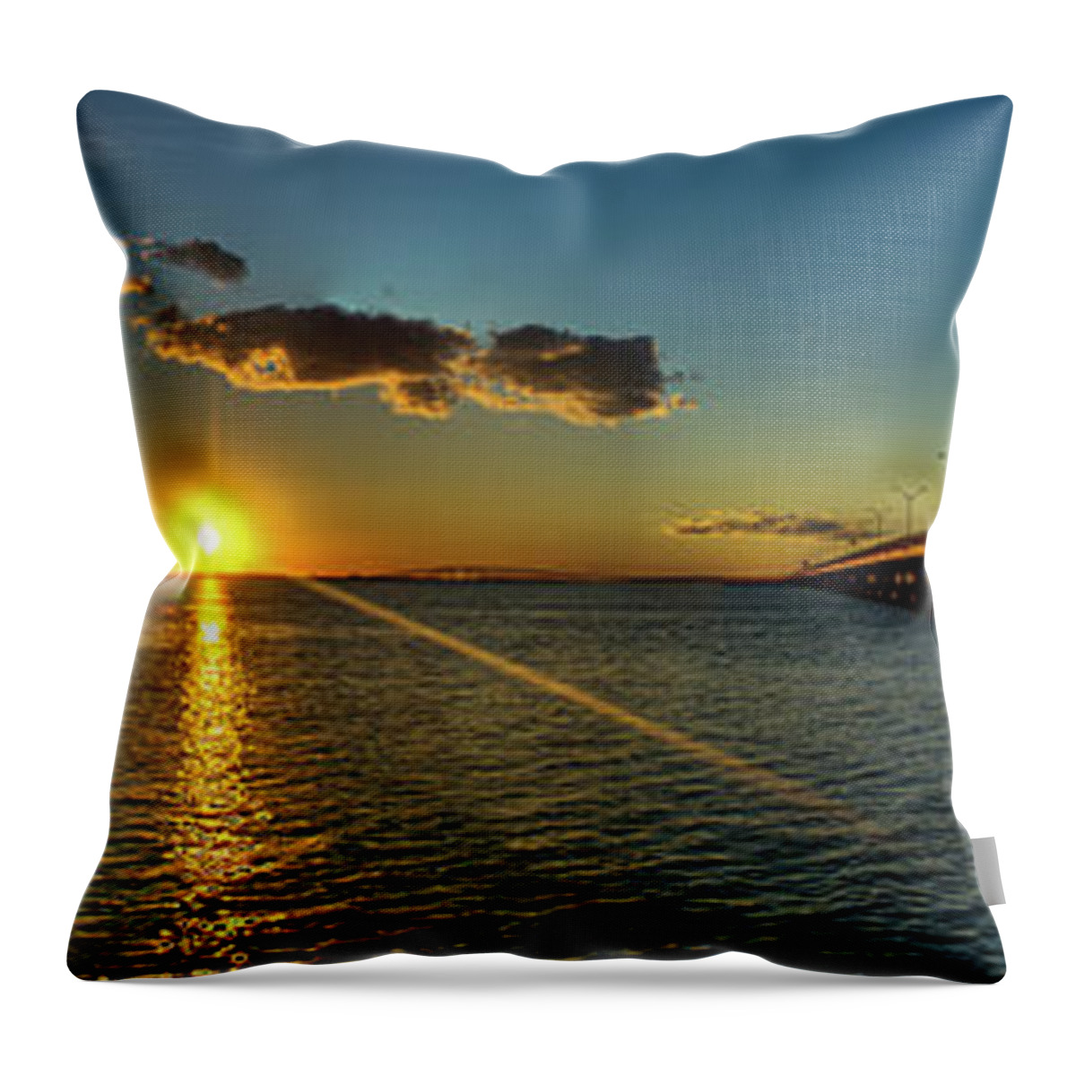 Panoramic Throw Pillow featuring the photograph Queen Isabella Causeway by Joshua Bozarth