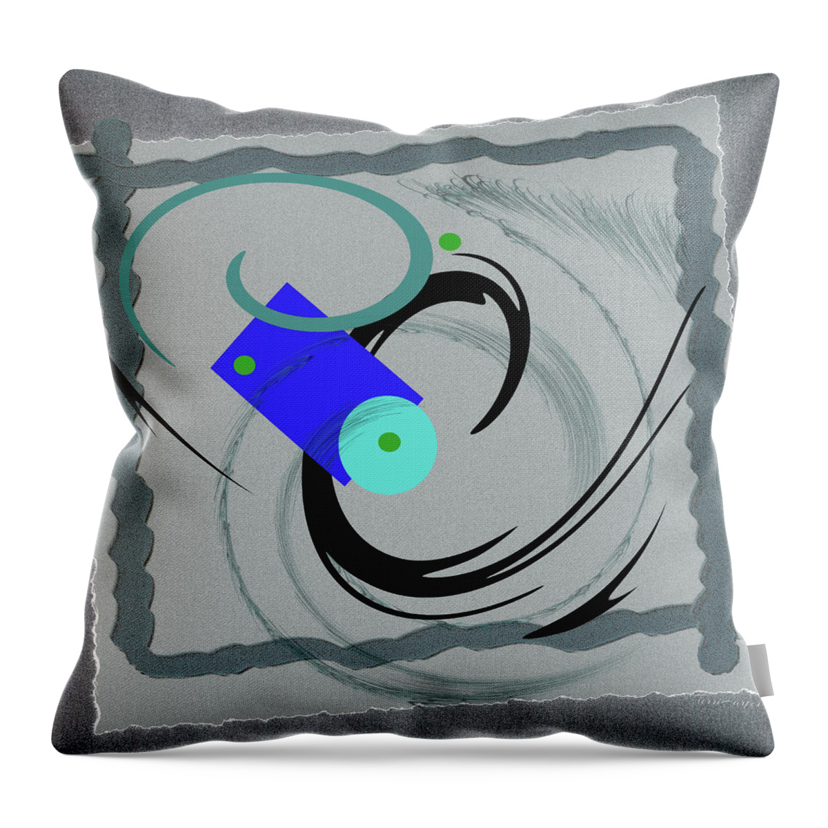 Abstract Throw Pillow featuring the photograph Randomness Variations 5, On Paper Montage by Terri Harper