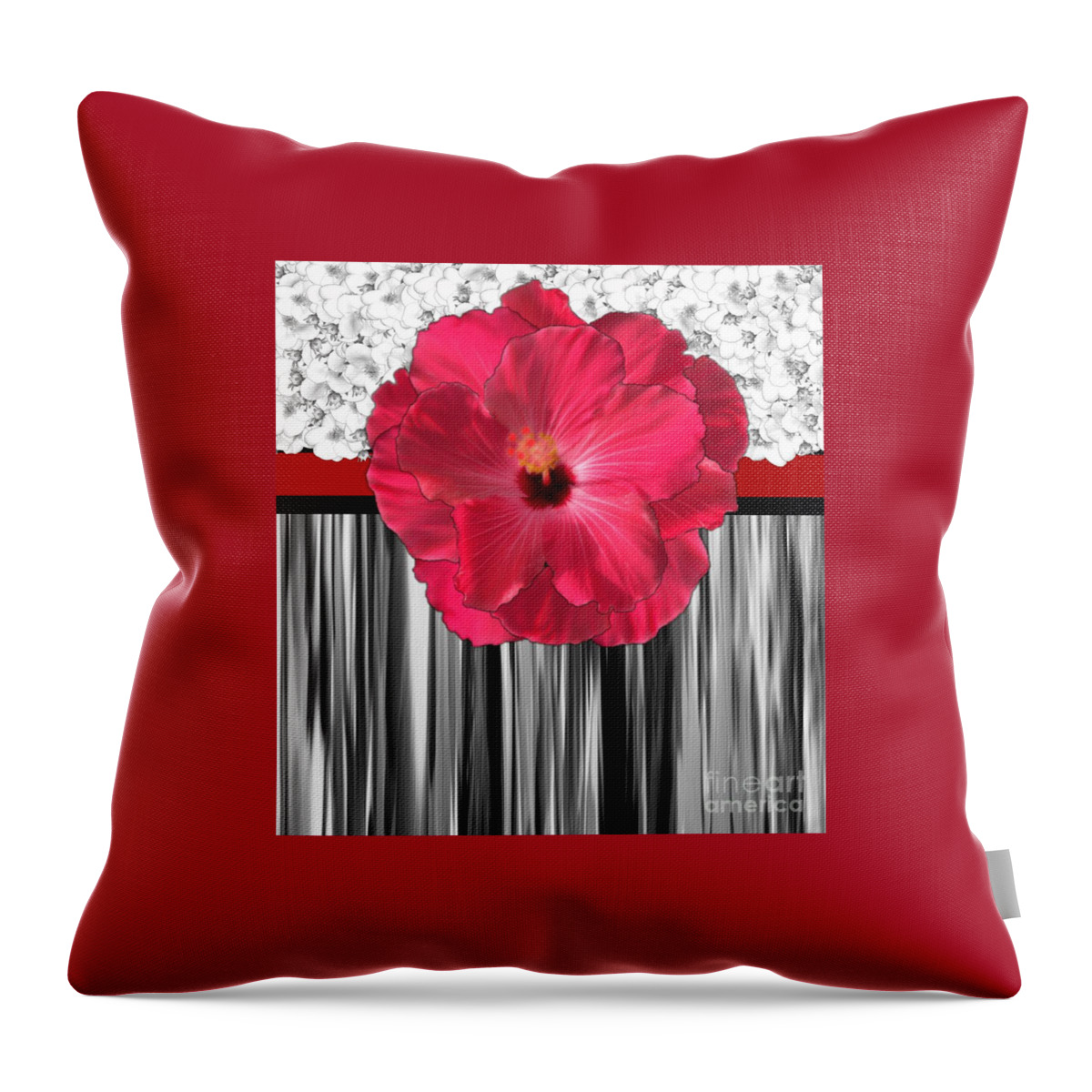 Pink Throw Pillow featuring the digital art Pink, Lily Motif by Delynn Addams
