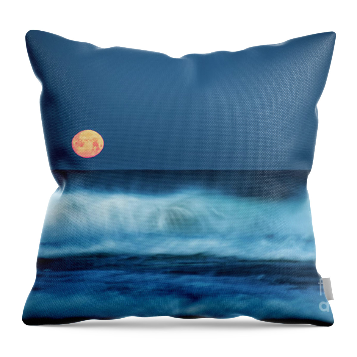 Moon Throw Pillow featuring the photograph Red Moon by Hannes Cmarits