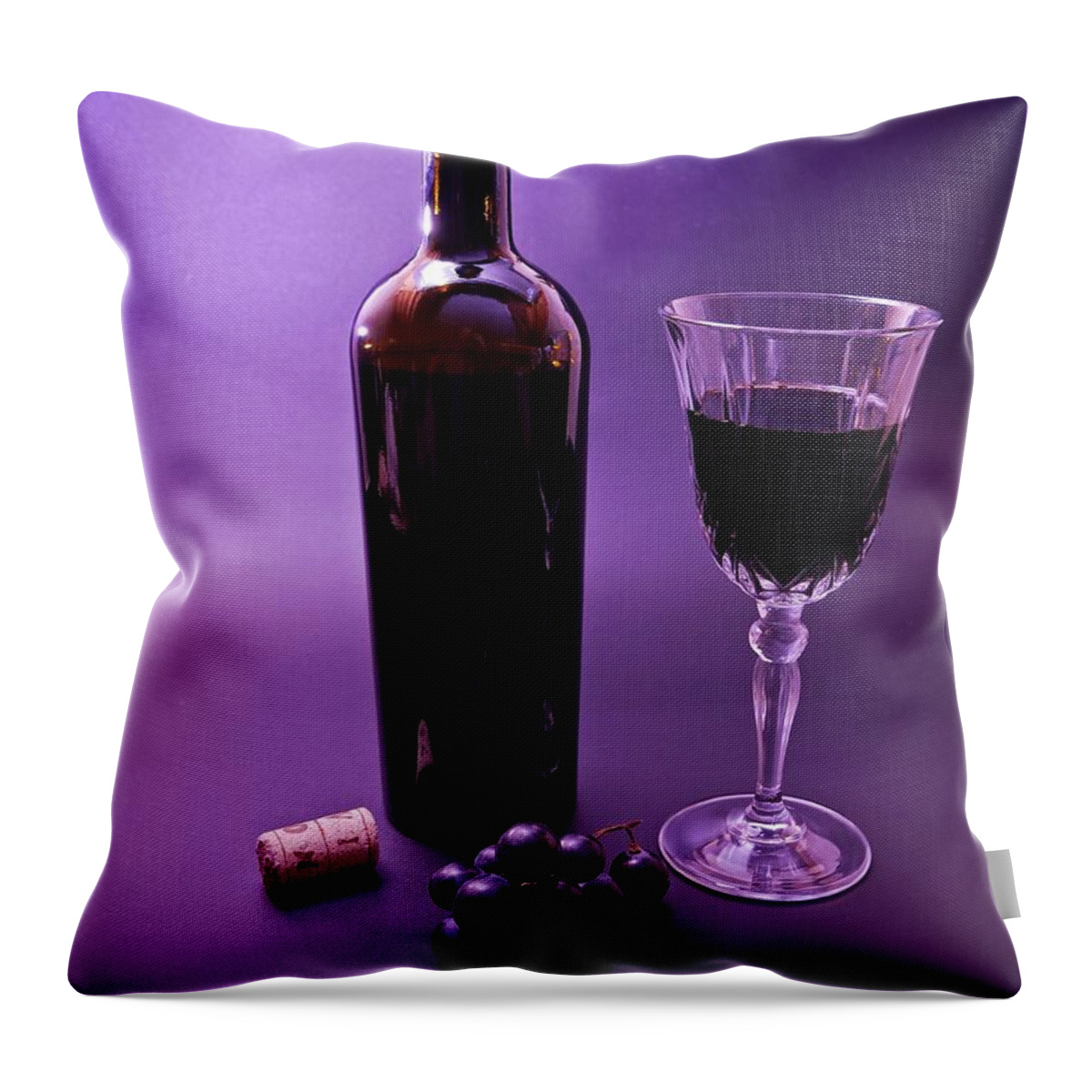 Red Throw Pillow featuring the photograph Red wine display by Martin Smith