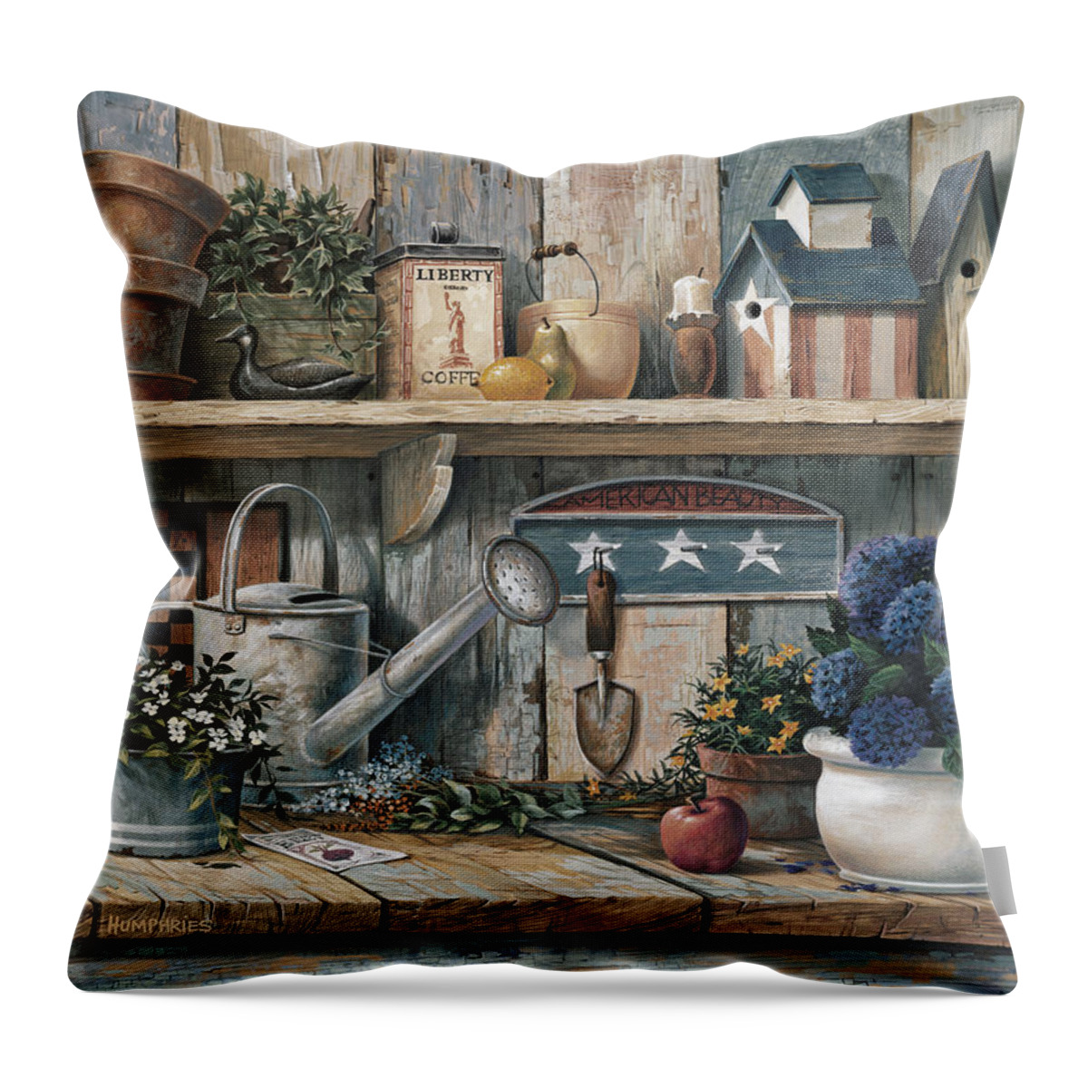 Michael Humphries Throw Pillow featuring the painting Rhapsody In Blue by Michael Humphries