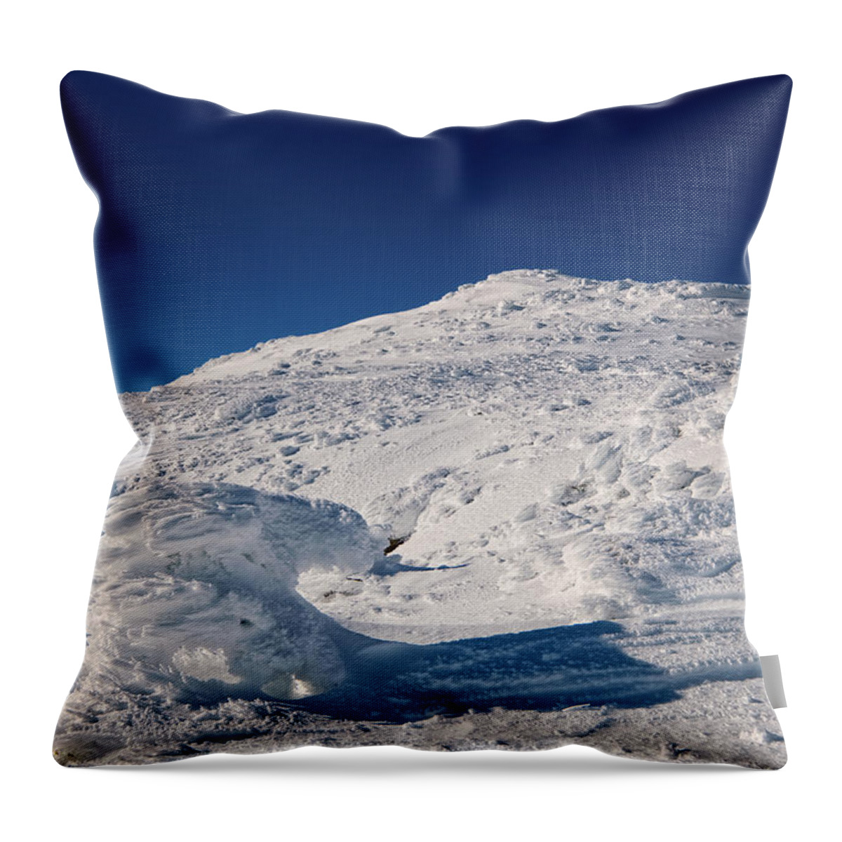 New Hampshire Throw Pillow featuring the photograph Rime and Snow, and Mountain Trolls. by Jeff Sinon