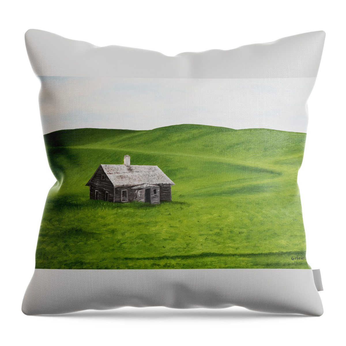Landscape Throw Pillow featuring the painting Roads Forgotten by Gabrielle Munoz
