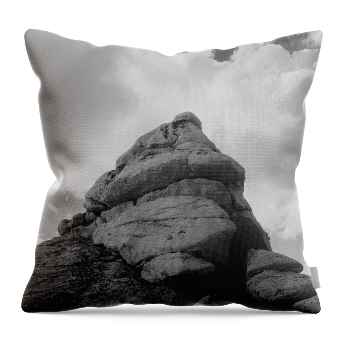 Rock Throw Pillow featuring the painting Rock and Cloud Kings River Canyon by Ansel Adams