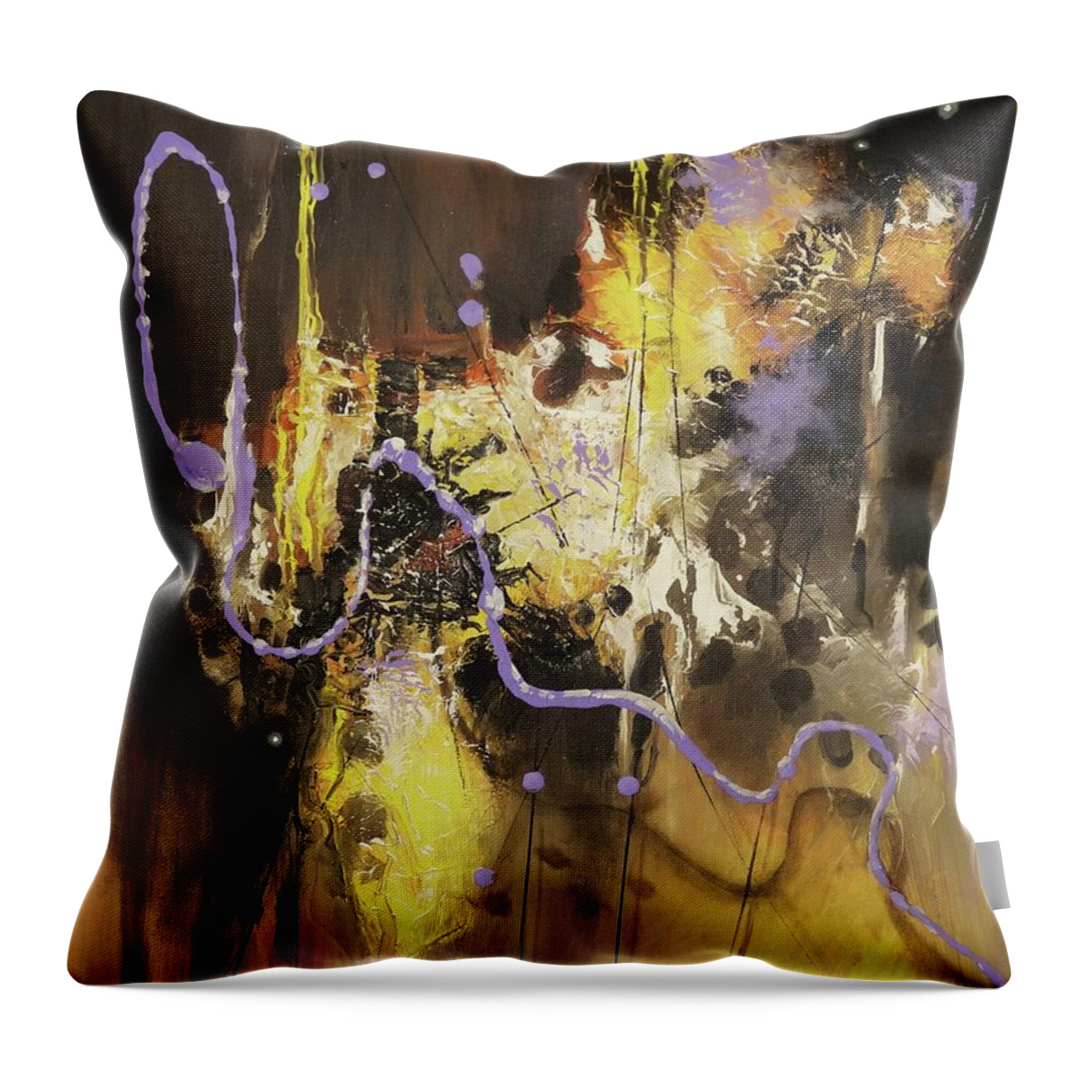 Abstract; Abstract Expressionist; Contemporary Art; Tom Shropshire Painting; Modern Art Throw Pillow featuring the painting Royal Descent by Tom Shropshire