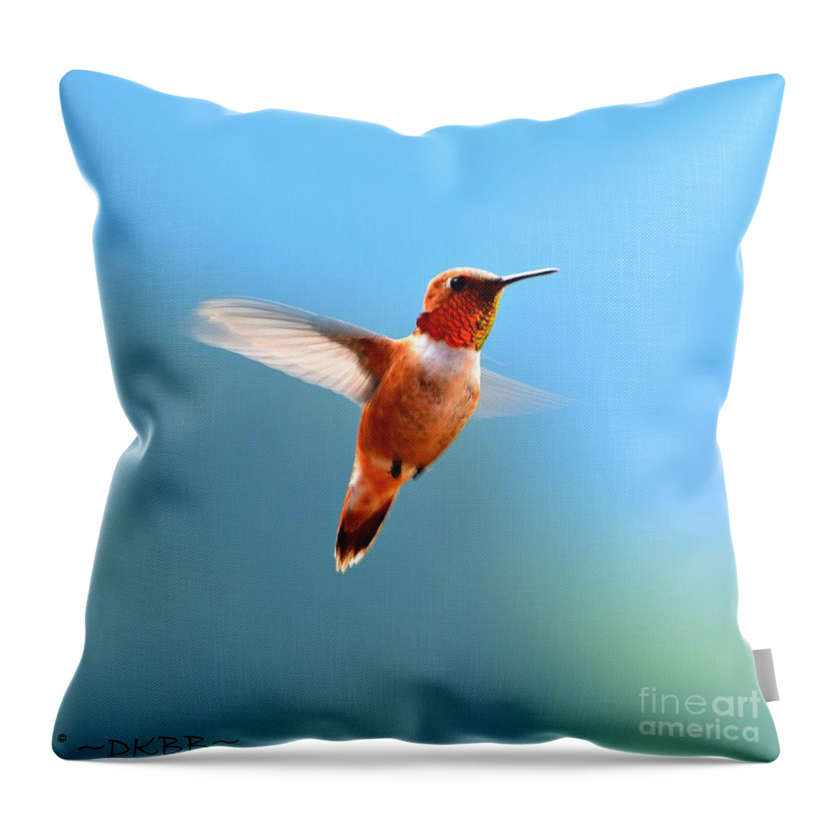 Hummingbird Throw Pillow featuring the photograph Rufous in Flight by Dorrene BrownButterfield