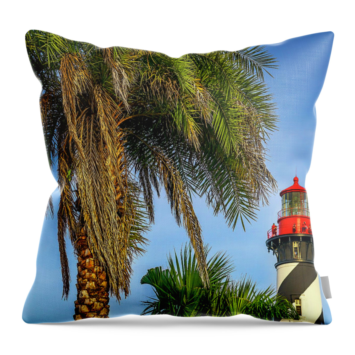 Estock Throw Pillow featuring the photograph Saint Augustine Lighthouse by Laura Zeid