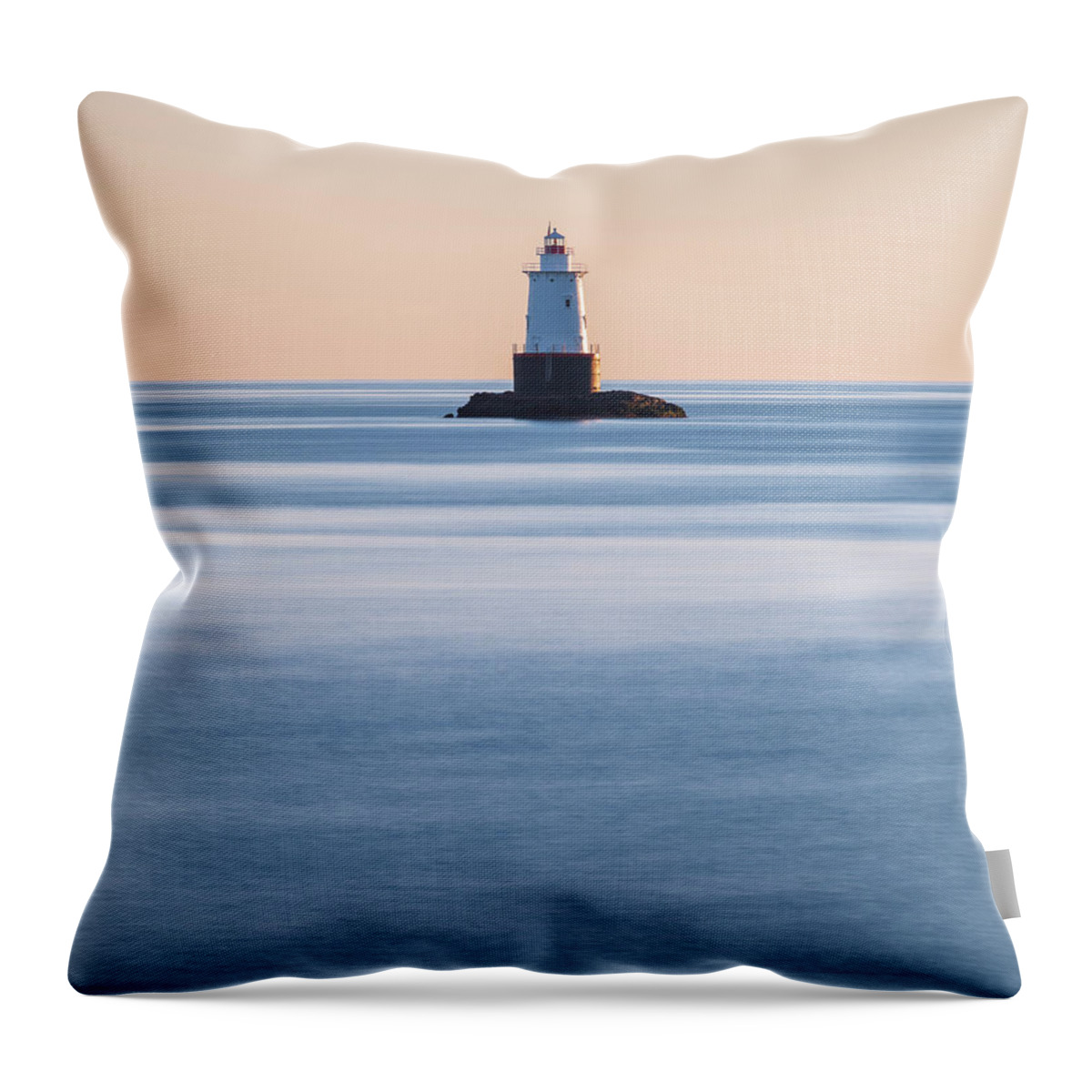 Atlantic Throw Pillow featuring the photograph Sakonnet Point Lighthouse Little Compton RI Color by David Gordon