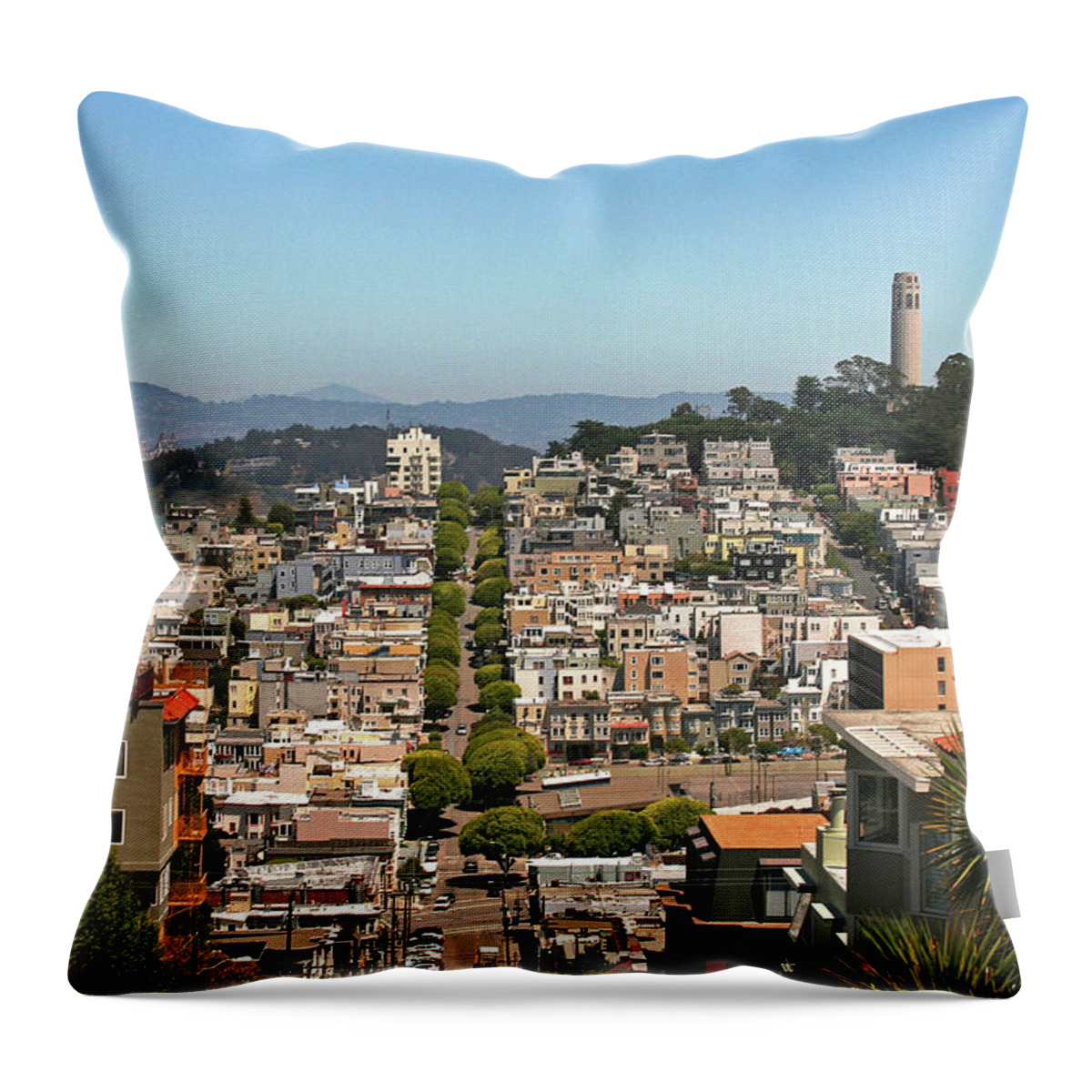 San Francisco Throw Pillow featuring the photograph San Francisco - Telegraph Hill by Richard Krebs
