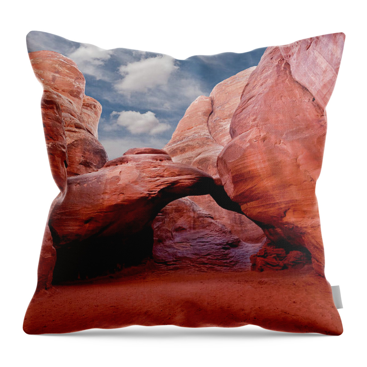 Arch Throw Pillow featuring the photograph Sand Dune Arch by Jeff Goulden