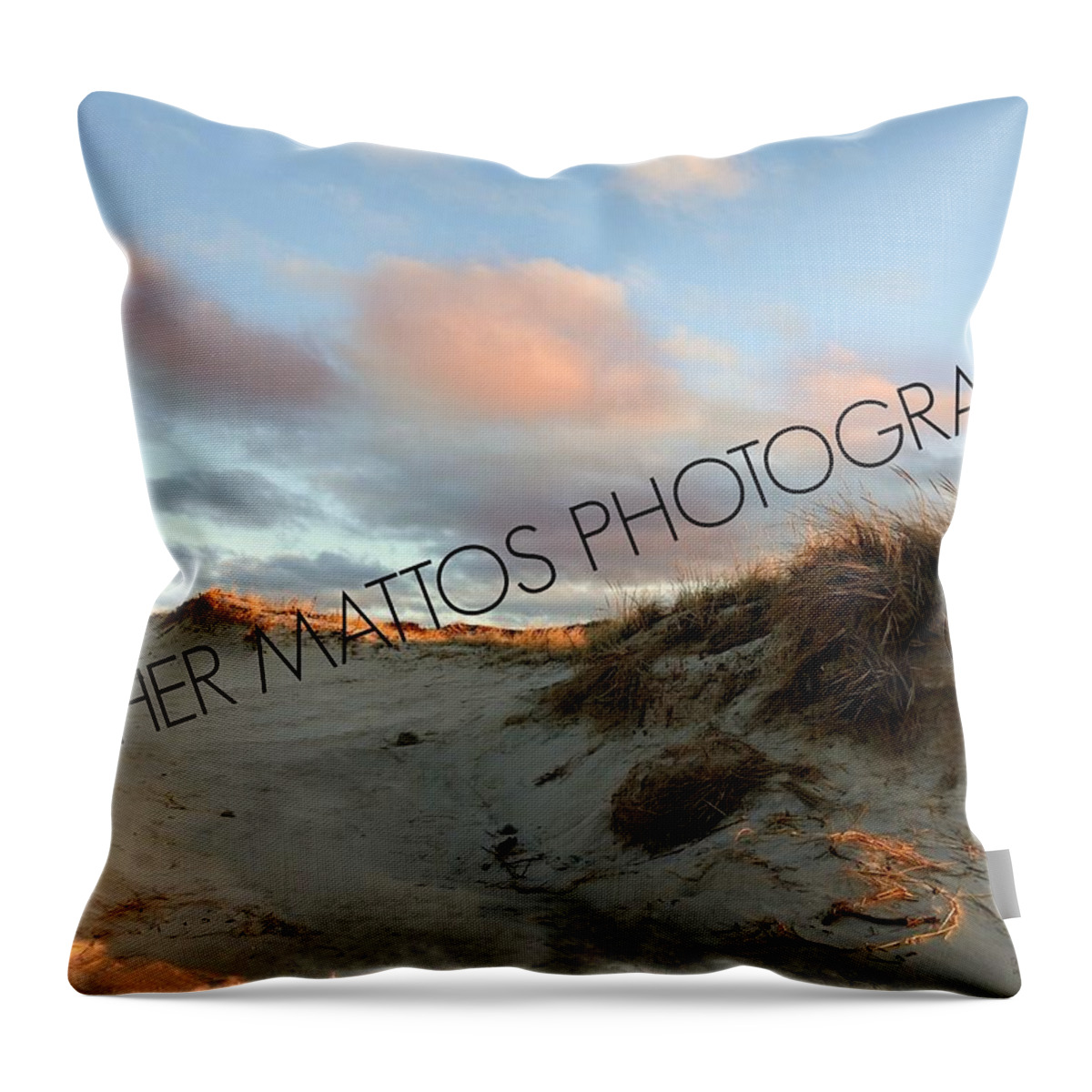 Sand Dunes Throw Pillow featuring the photograph Sand Dunes and Clouds by Heather M Photography