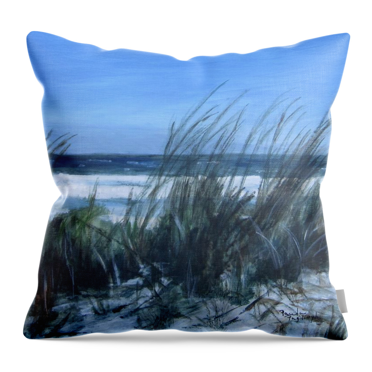 Acrylic Throw Pillow featuring the painting Sea Breeze by Paula Pagliughi