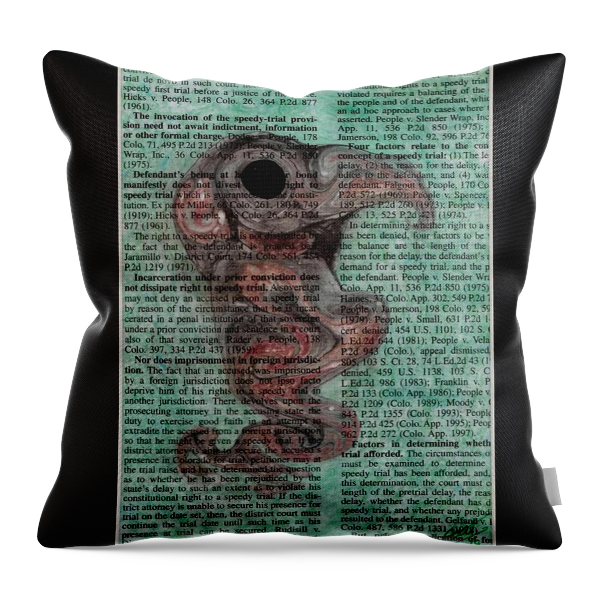 Watercolor Throw Pillow featuring the painting Sea Raven by Misty Morehead