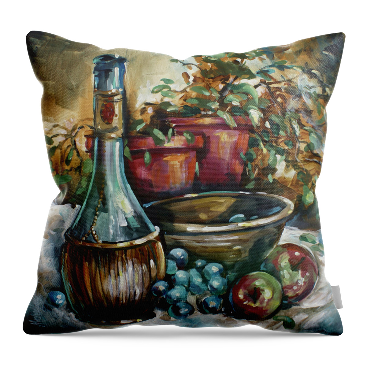 Still Life Throw Pillow featuring the painting Settled by Michael Lang