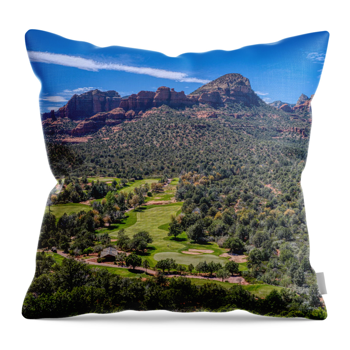 Sky Throw Pillow featuring the photograph Seven Canyons Sedona Golf Course by Anthony Giammarino
