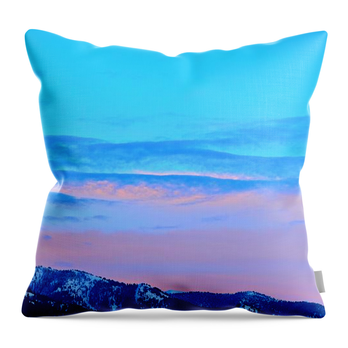 Sunset Throw Pillow featuring the photograph Shades of Blue by Dorrene BrownButterfield