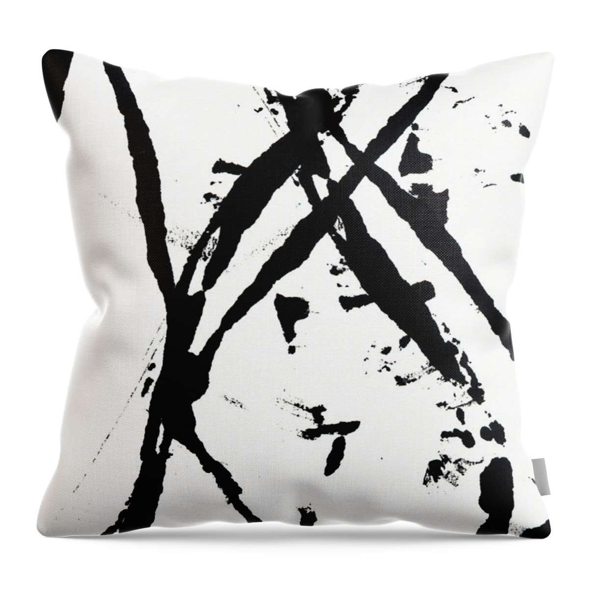 Abstract Throw Pillow featuring the painting Shadow Abstract 1- Art by Linda Woods by Linda Woods