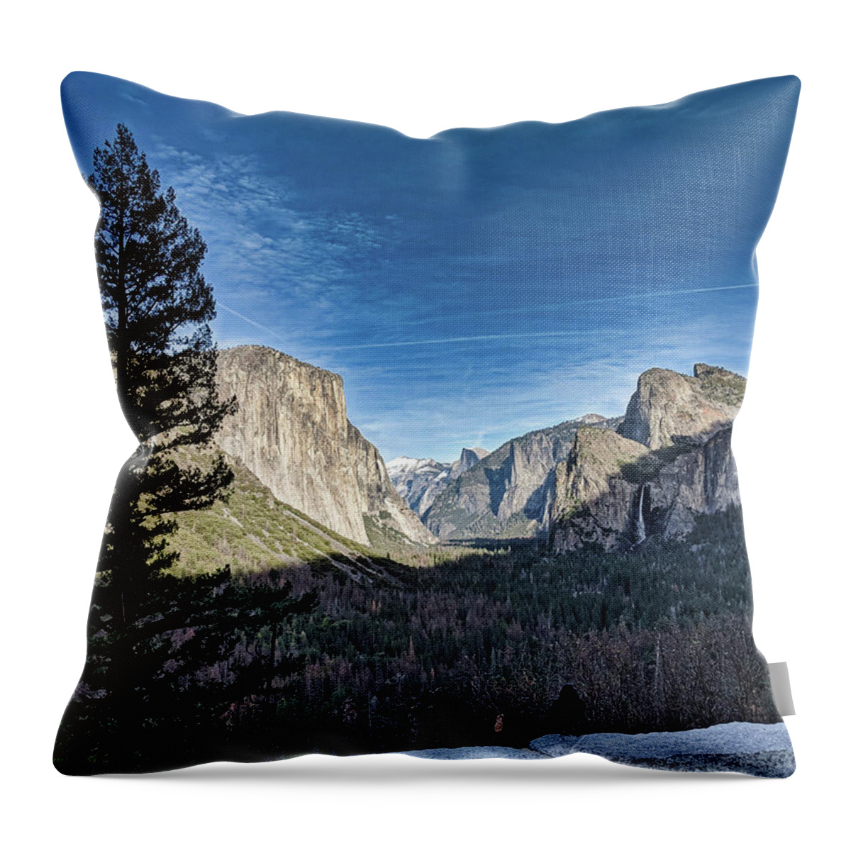 Mountain Throw Pillow featuring the photograph Shadows in the Valley by Portia Olaughlin