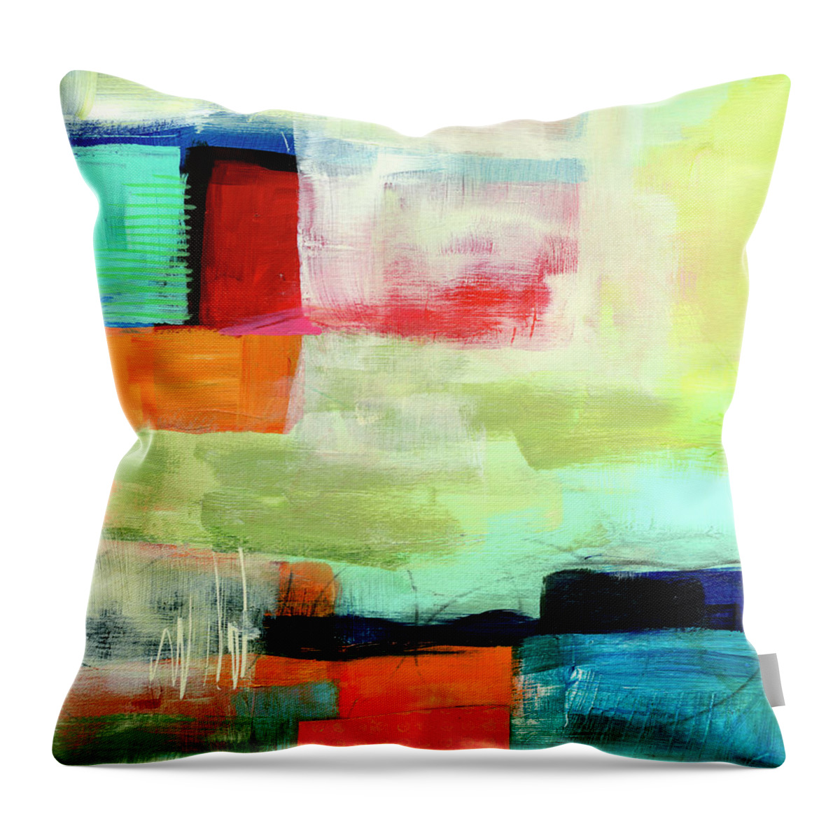 Abstract Art Throw Pillow featuring the painting Shoreline #11 by Jane Davies